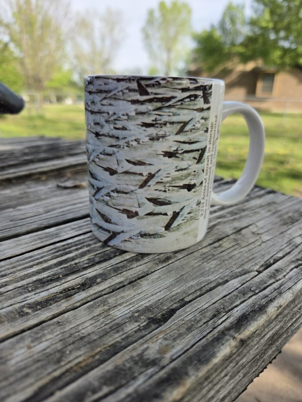 AMARC Aircraft Boneyard Souvenir Coffee Mug Cup Ghost Amarg Arizona USA 1995 Vtg